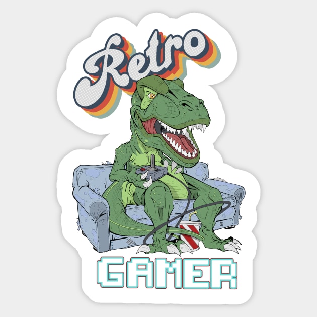 video gamer trex Sticker by JeffreyLSteven